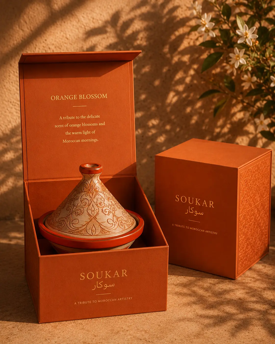 Orange Blossom — the delicate scent of blossoms and warm Moroccan mornings.
