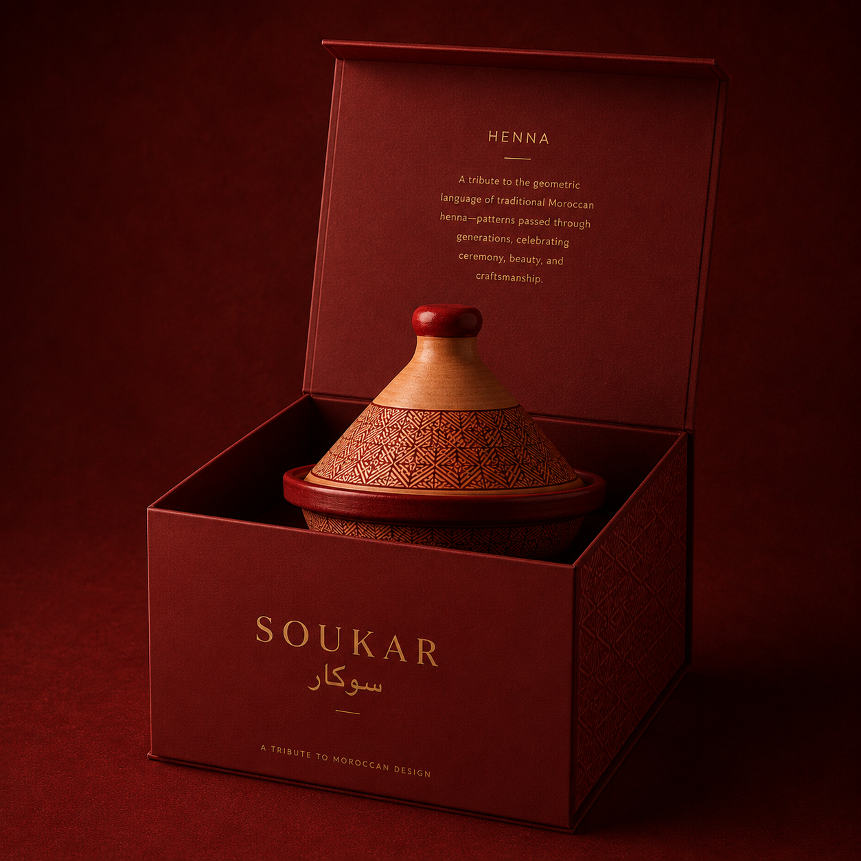 Henna — a tribute to the geometric language of traditional Moroccan henna.