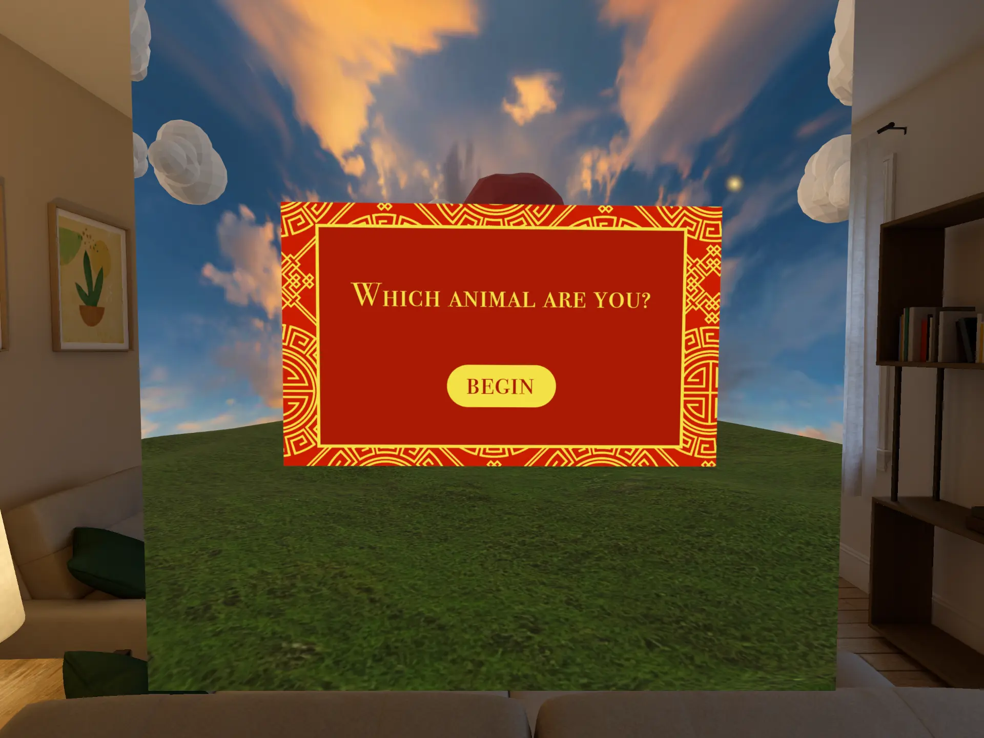 Onboarding — “Which animal are you?” invites the viewer into the zodiac.
